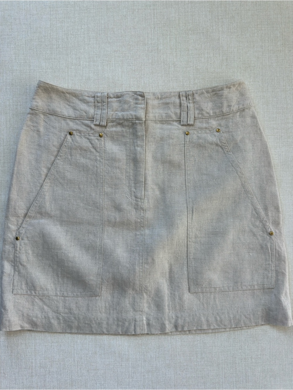 Women's Beige Linen-Blend Skirt